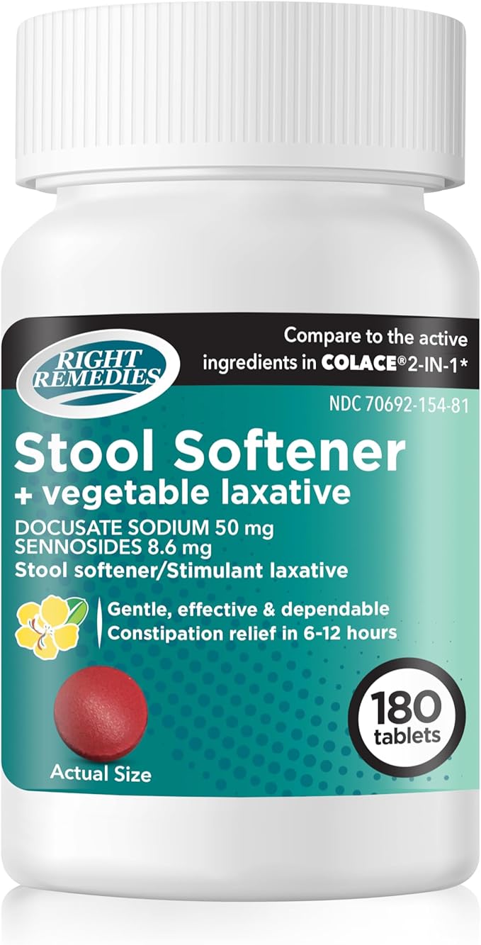 Natural Vegetable Laxative Plus Stool Softener Tablets